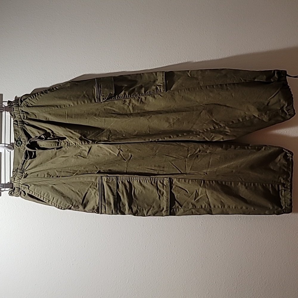 Gap Olive XXS/XS Olive Parachute Cargo Pants Oversized Joggers Y2K Trousers NWOT